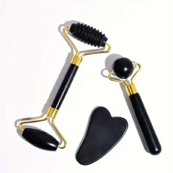 Gift, 3-in-1 Jade Roller And Gua Sha Set, Roller With Eye Massager, Jade Gua Sha, Ridged Roller Massager, Jade Roller For Face, Facial Massager Ice Roller, Gua Sha Facial Tools For Skin Care Routine And Puffiness - Mother's Day Gift